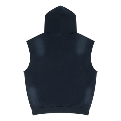 Unisex Vintage Wash Sun Fade Sleeveless Hoodie