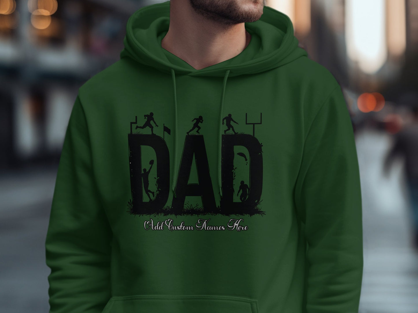 Dad Themed Custom Names Green Hoodie product