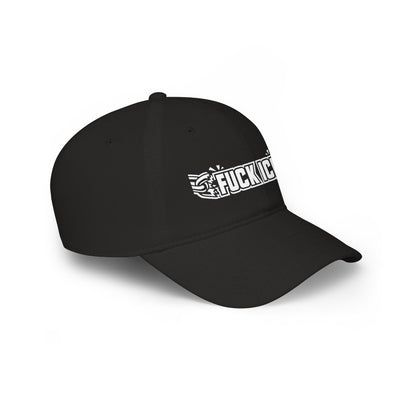 Black Cap with Bold FUCK ICE Design Hat