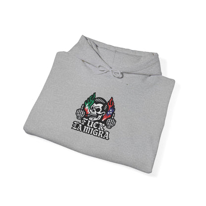 Fuck La Migra Embroidery Hoodie Anto Trump Hoodie Unisex Heavy Blend™ Hooded Sweatshirt