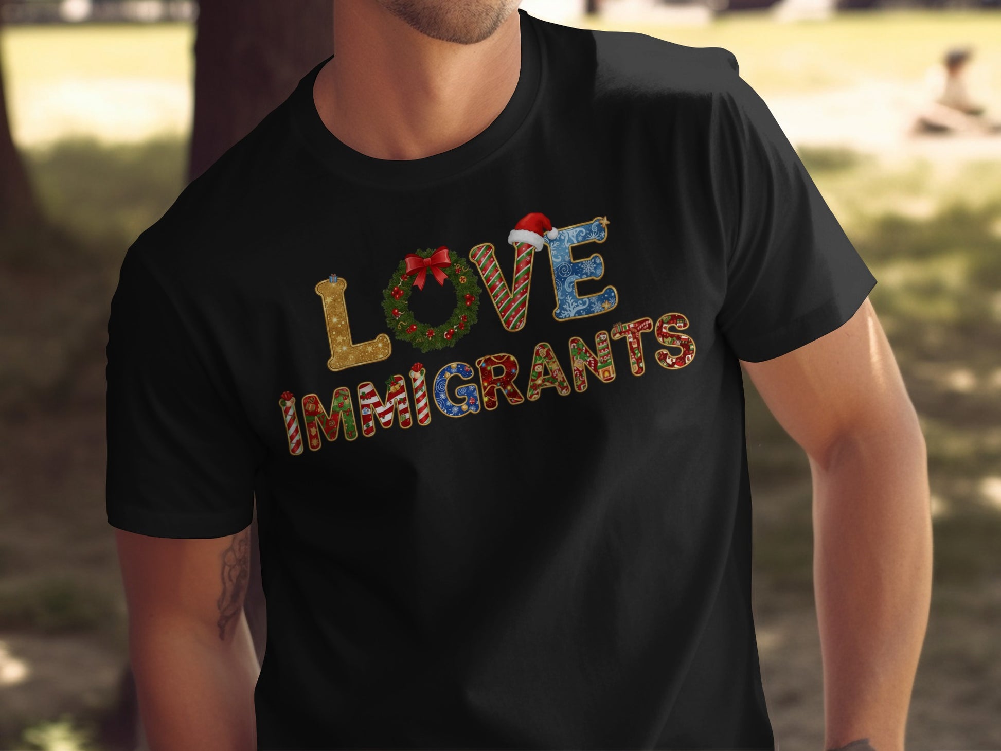 Love Immigrants Festive Holiday Themed Shirt