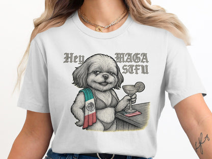 Hey MAGA AFU Dog with Drink Graphic T-shirt product