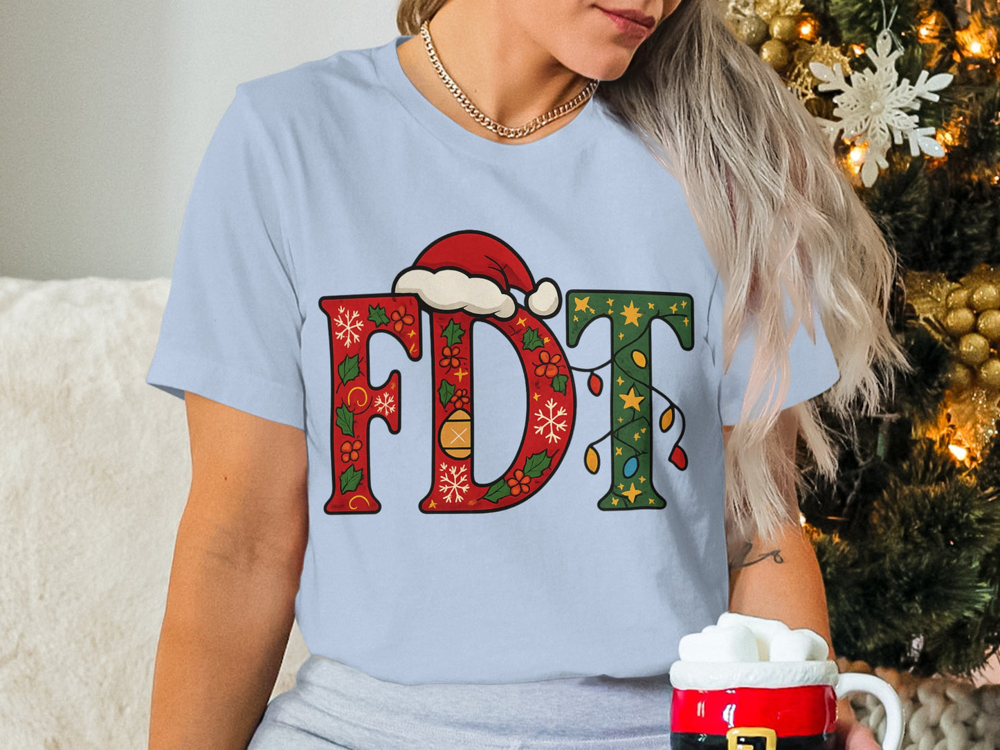 Festive FDT Christmas Themed Graphic Tee
