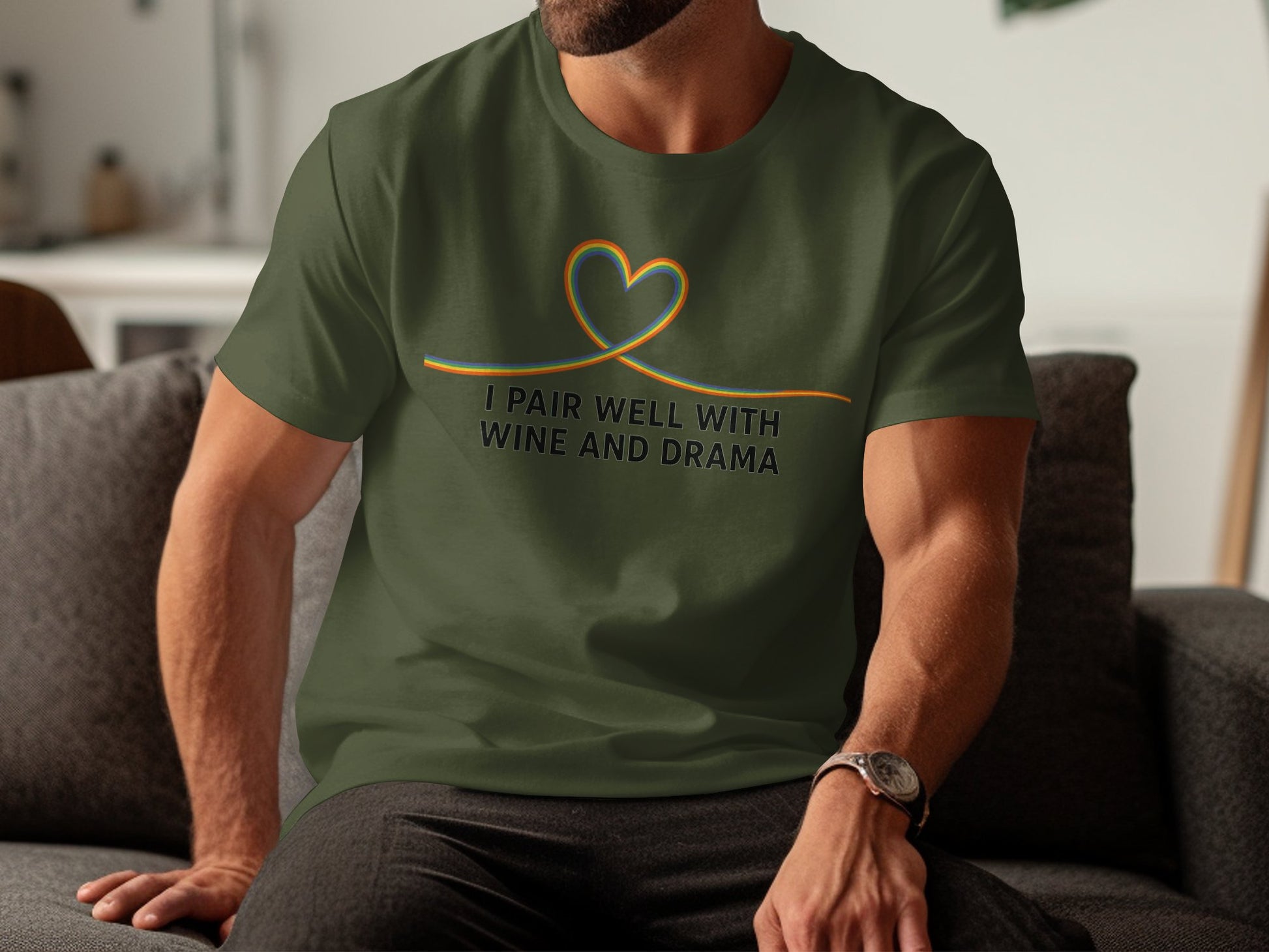 I Pair Well with Wine and Drama T-Shirt product type
