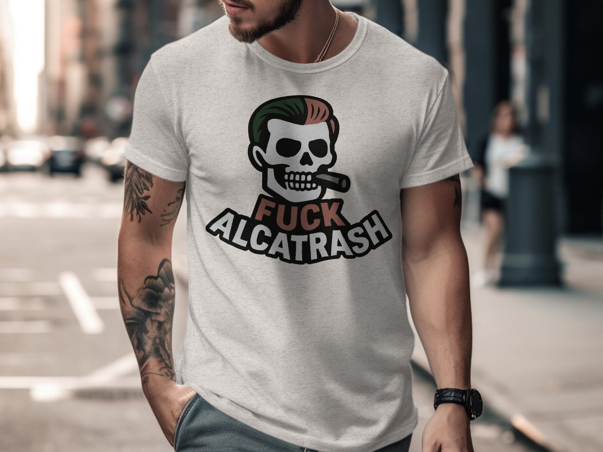 Fuck Alcatrash Skull Graphic T Shirt product