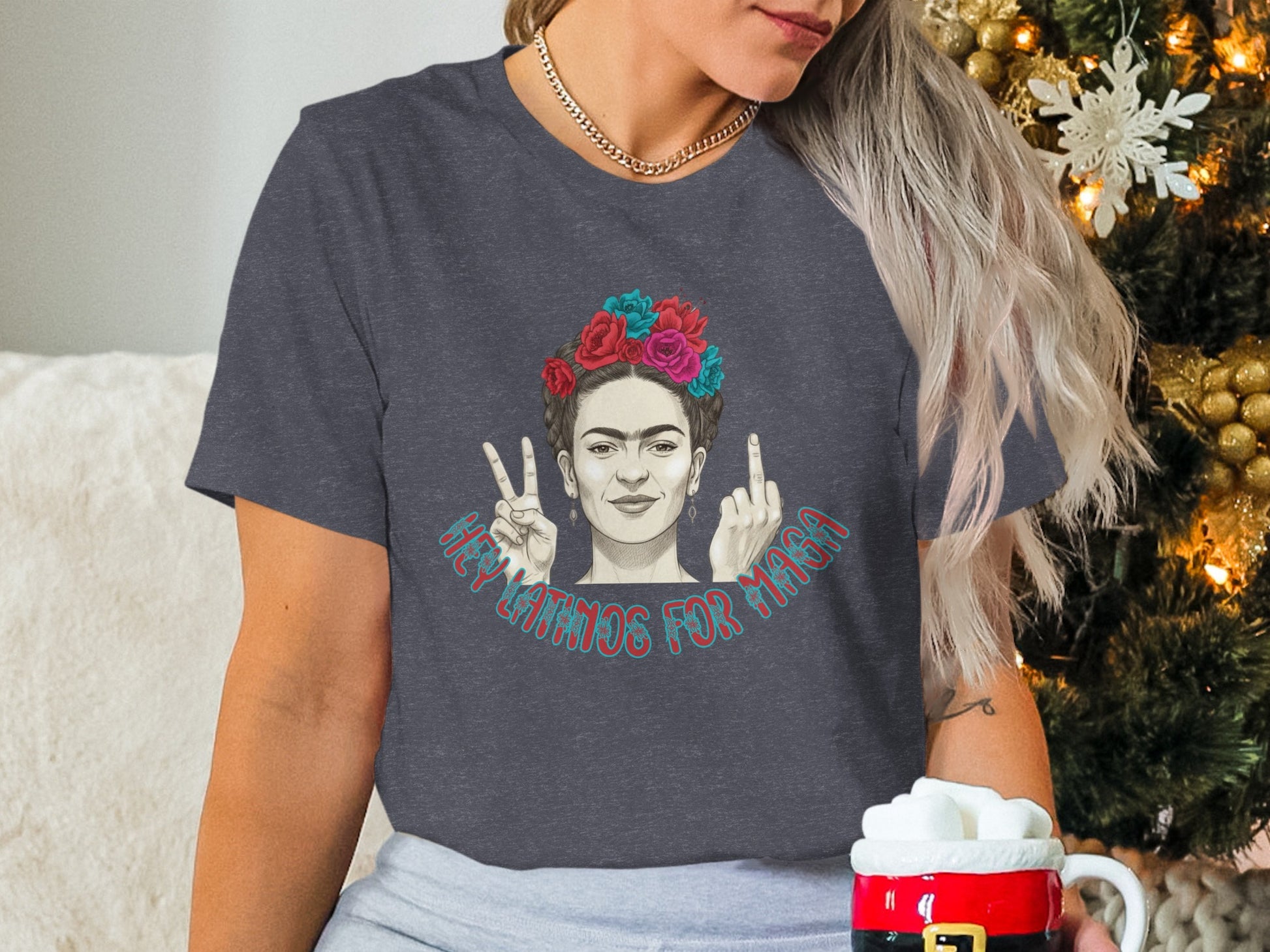 Here Latinos for Frida graphic t-shirt