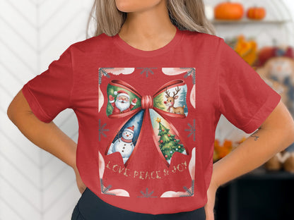 Christmas Holiday Graphic T-Shirt Love Peace Joy