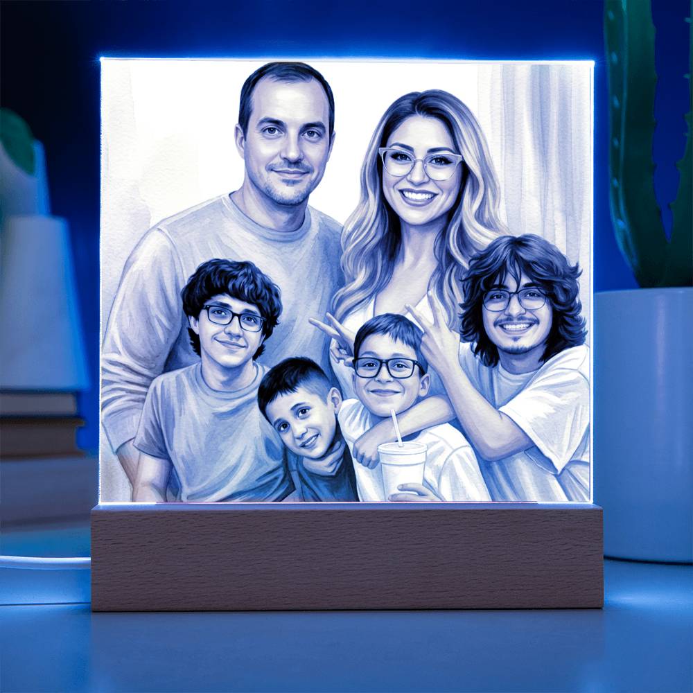 Acrylic Square Plaque Custom Add Your Images Photos Including your family pets.