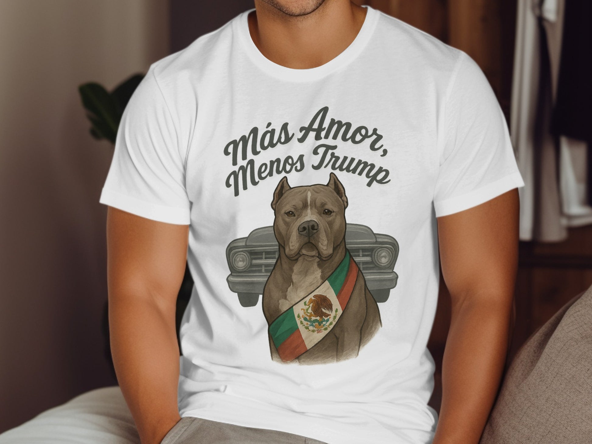 Más Amor Menos Trump Mexican Dog Graphic T-Shirt product