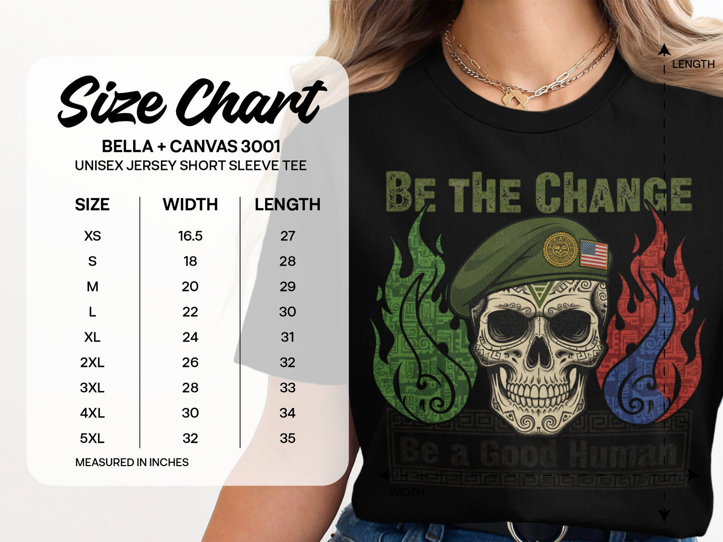 Be The Change Be A Good Human Skull Tee Shirt