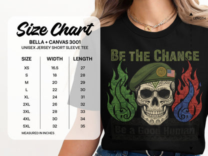 Be The Change Be A Good Human Skull Tee Shirt