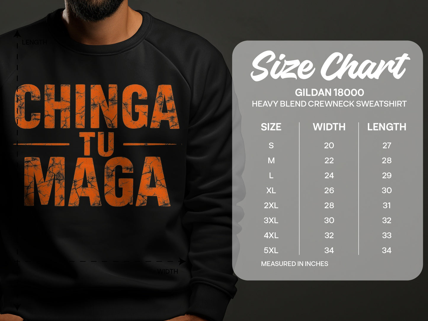 Chinga Tu Maga Heavy Blend Crewneck Sweatshirt