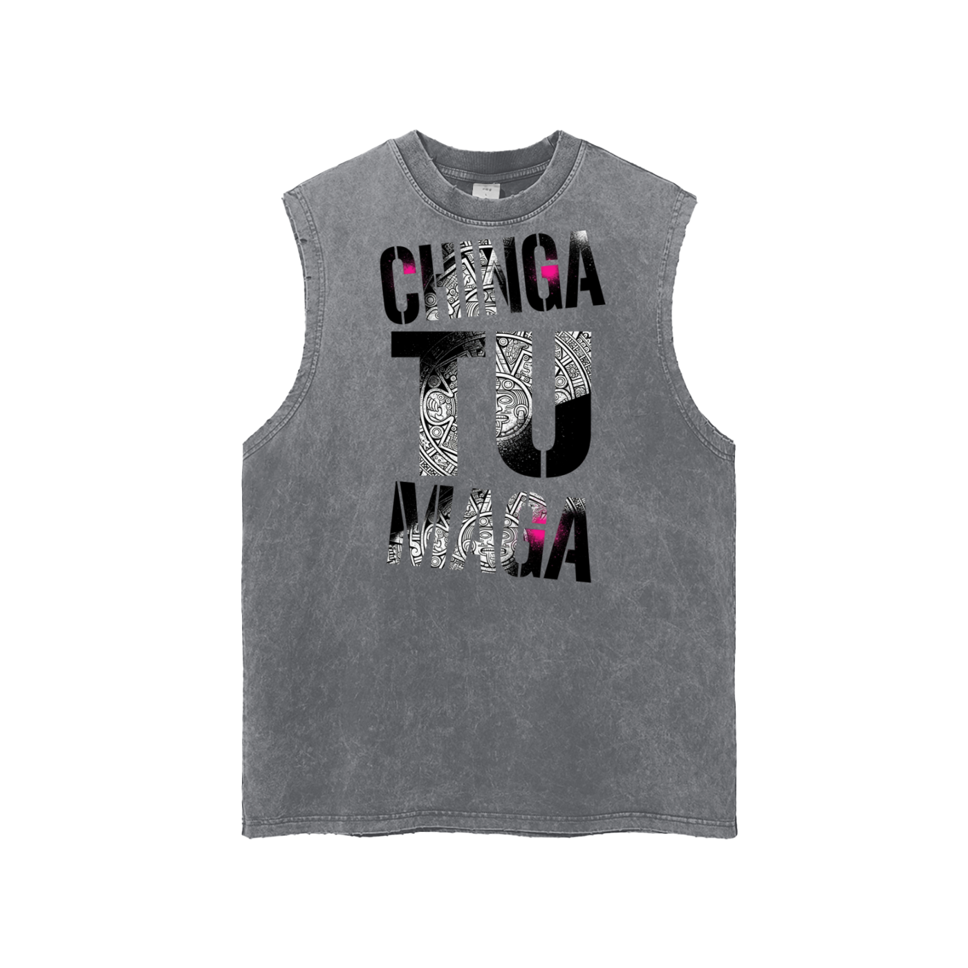 Snow Washed Frayed Hem Tank Top
