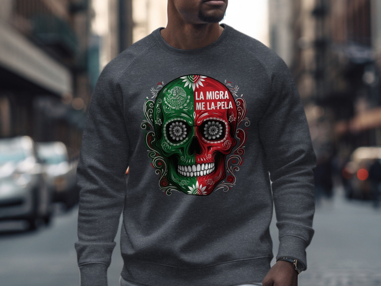 Colorful Day of the Dead Skull Design Sweatshirt product
