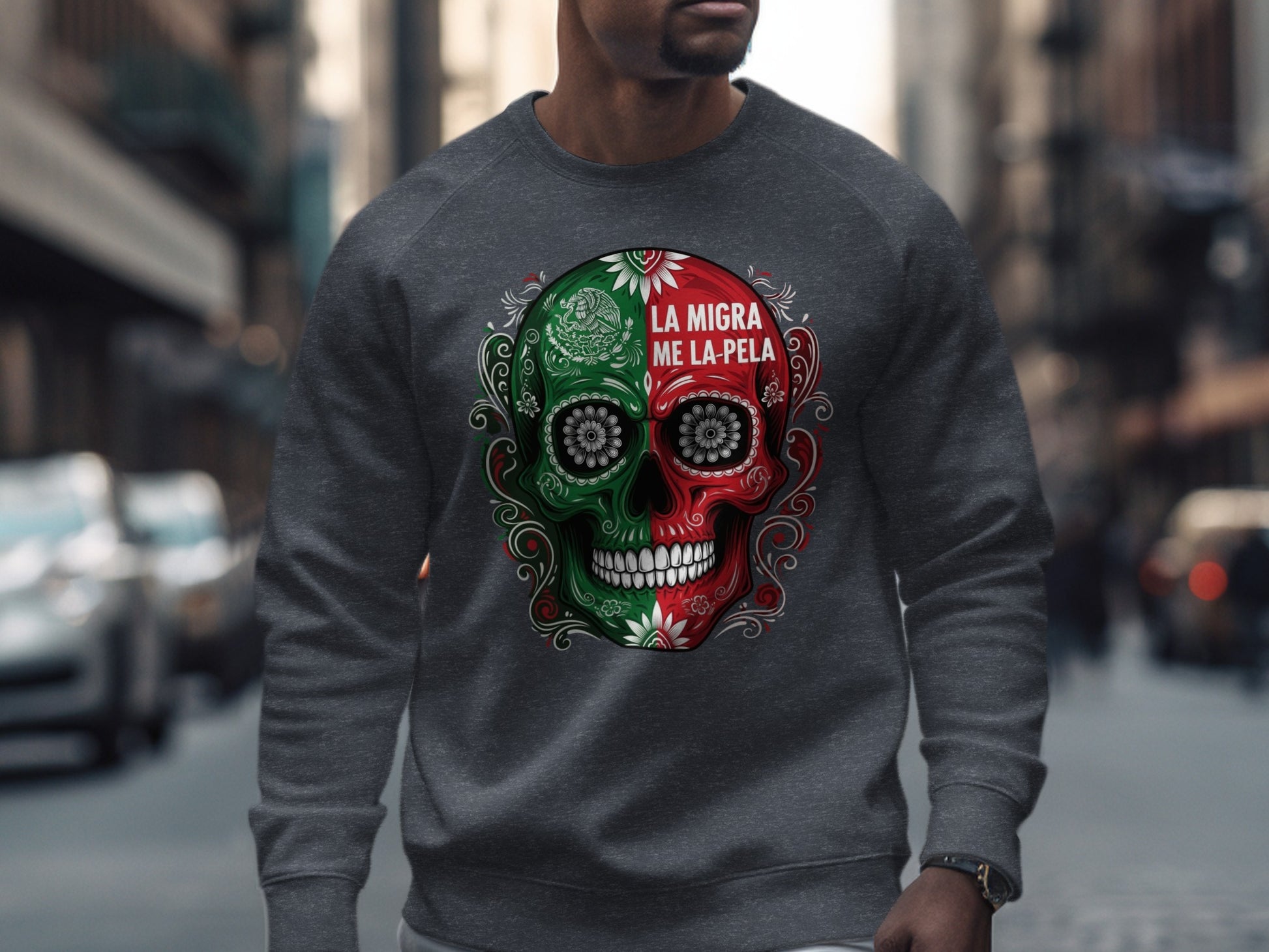Colorful Day of the Dead Skull Design Sweatshirt product