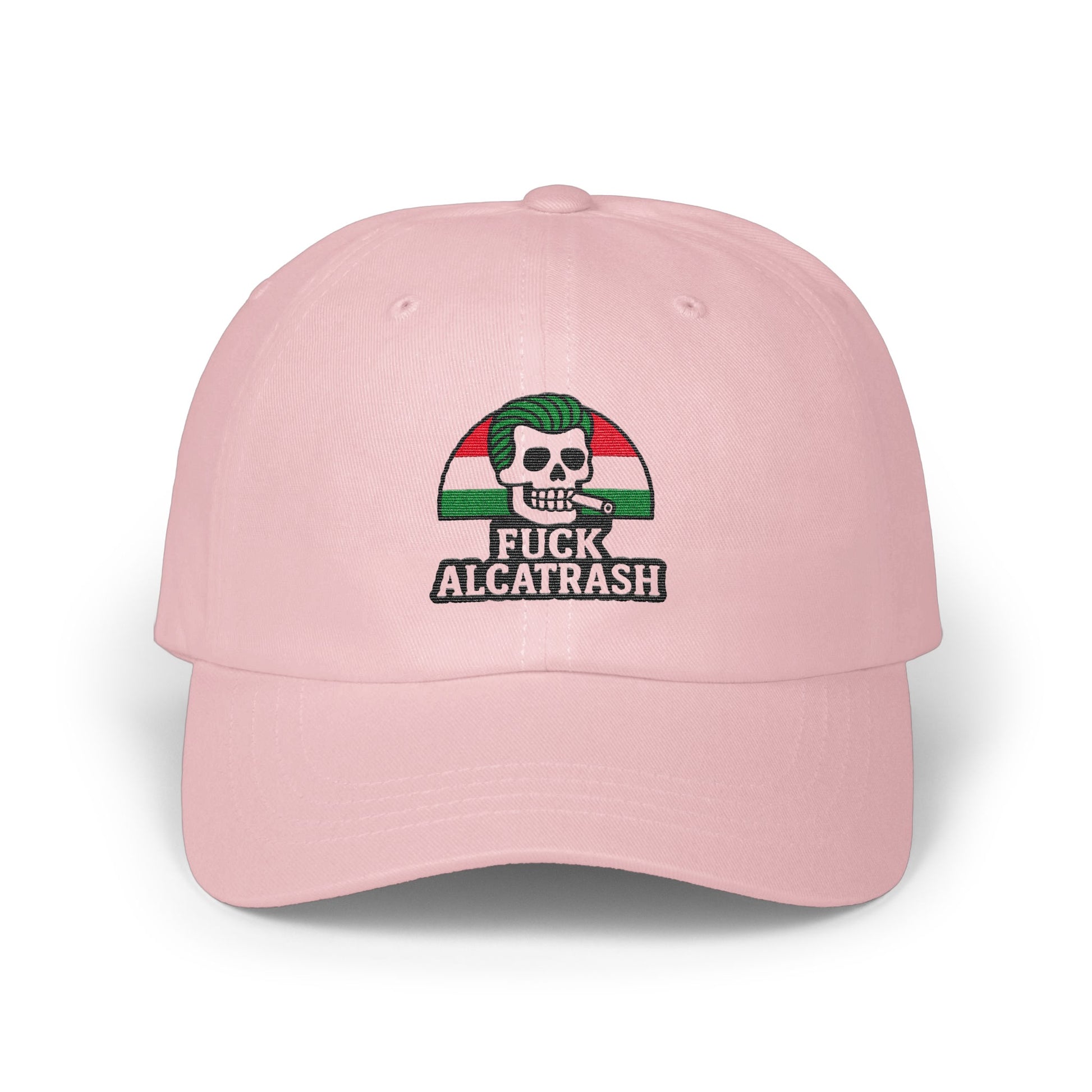 Pink Customized Fuck Alcatrash Skull Embroidered Cap Product