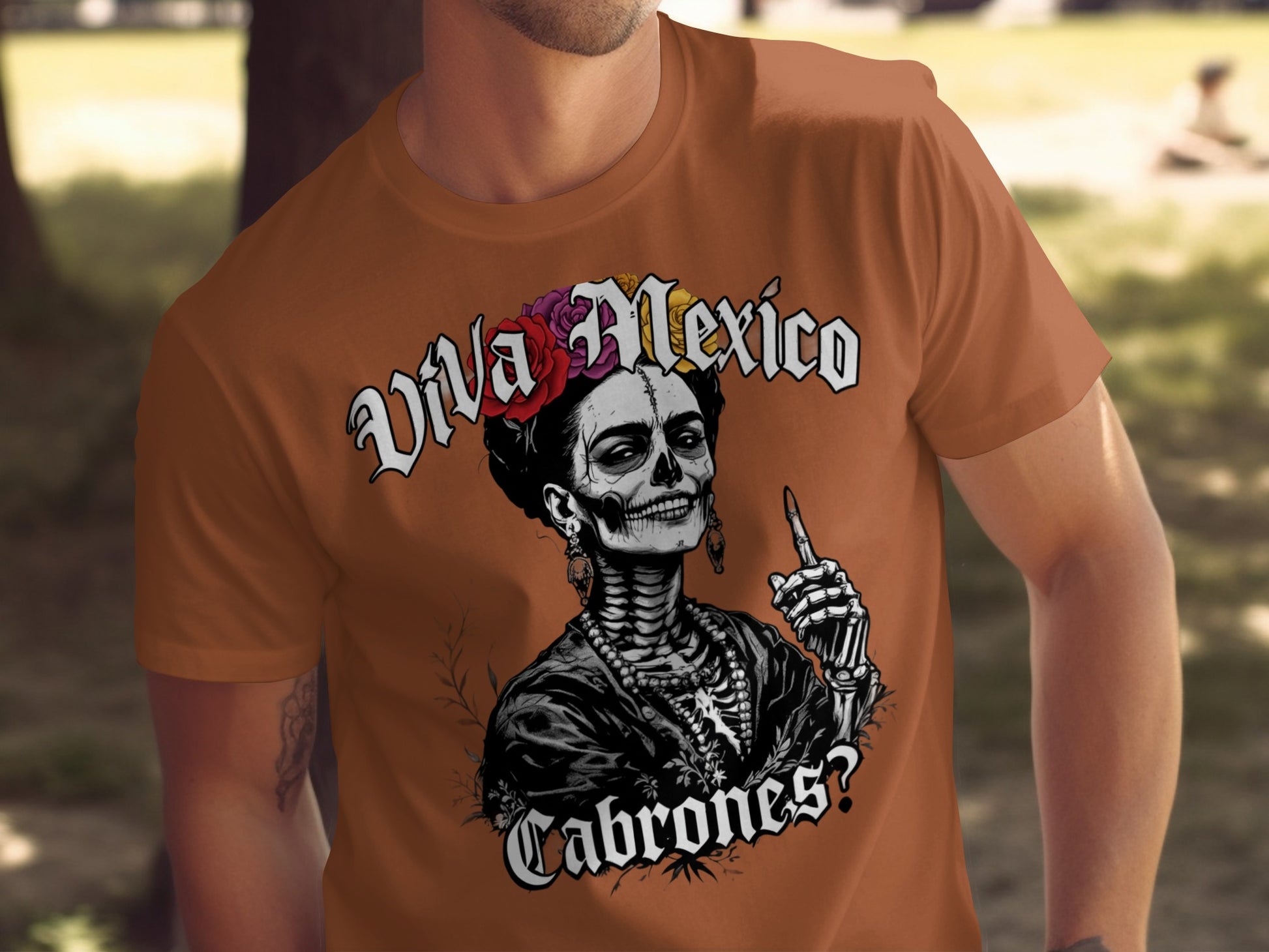 Viva Mexico Cabrones Skeleton Design T-Shirt product type