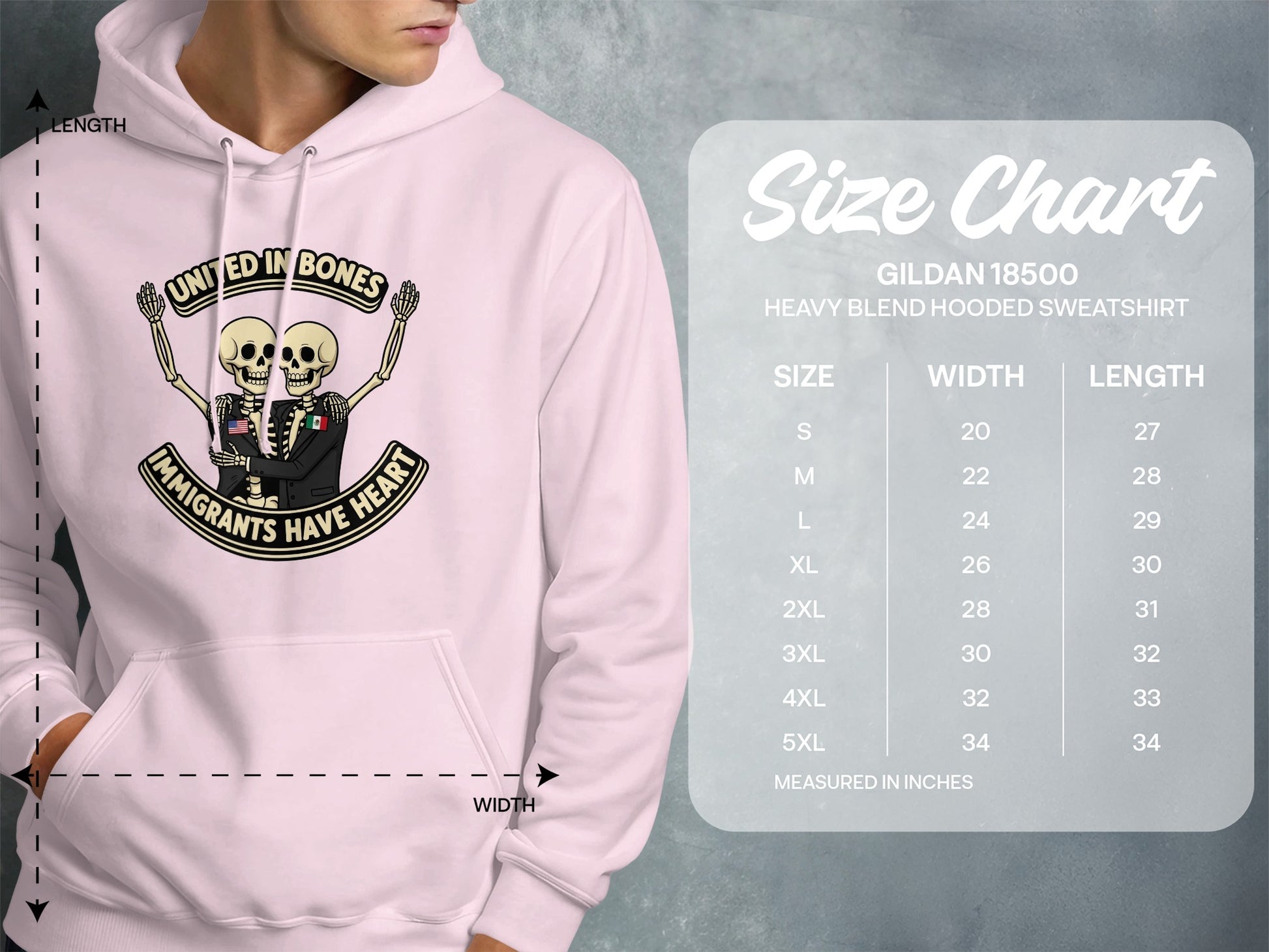 United In Bones Immigrants Have Heart Hooded Sweatshirt product