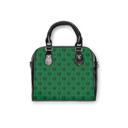 FDT Green Purse Woke Anti Trump Liberal Purse |Monogram Grey Shoulder Handbag — Elegant Patterned Satchel Purse