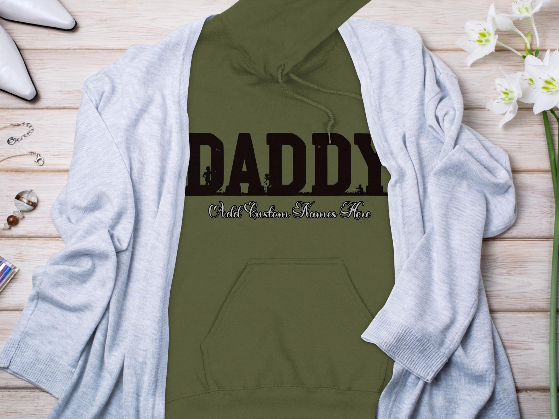 Daddy Add Custom Names Here Hoodie product type