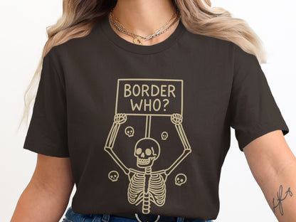 Bold Skeleton Holding Border Who Sign Shirt product