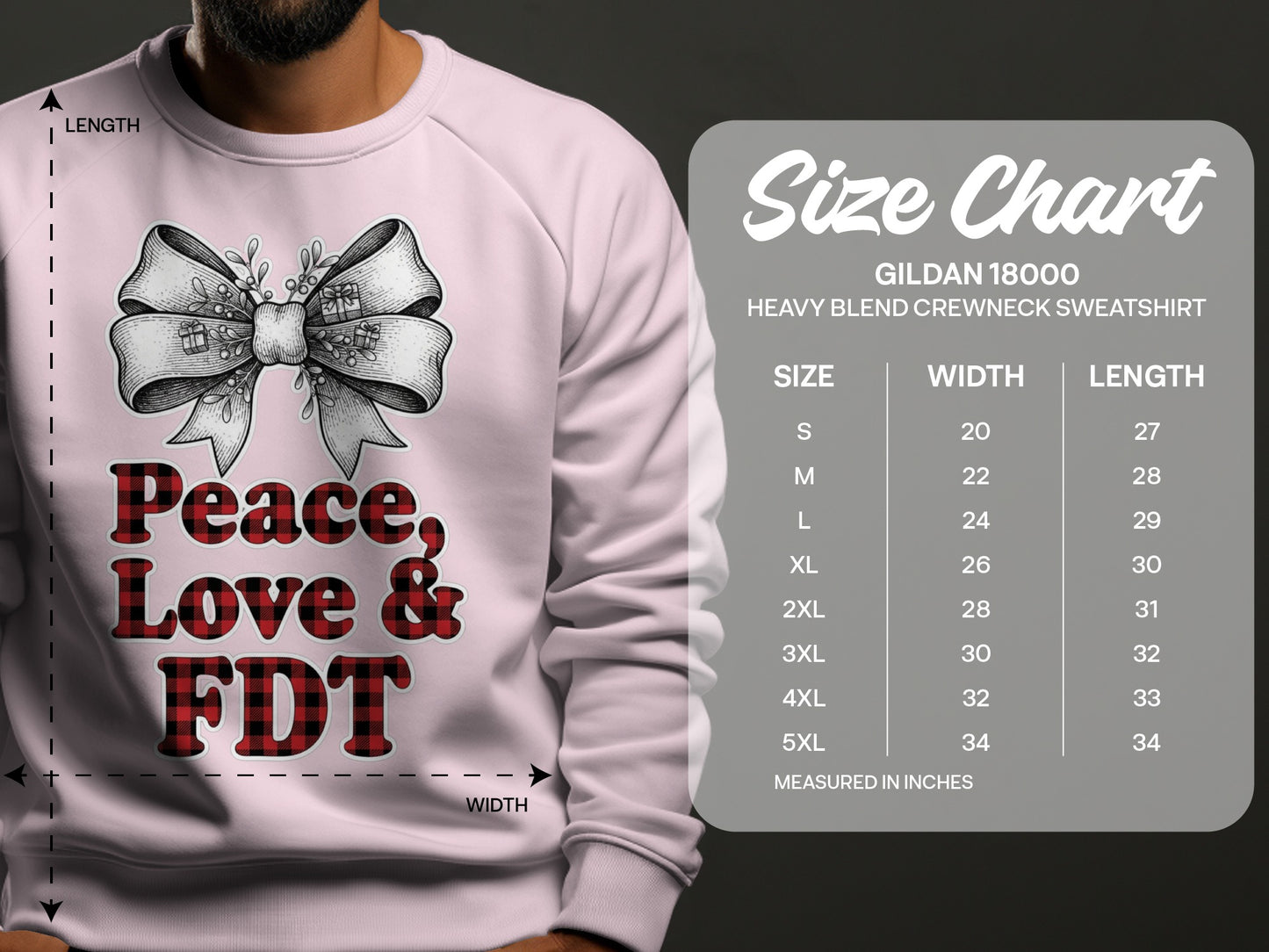 Peace Love FDT Heavy Blend Crewneck Sweatshirt