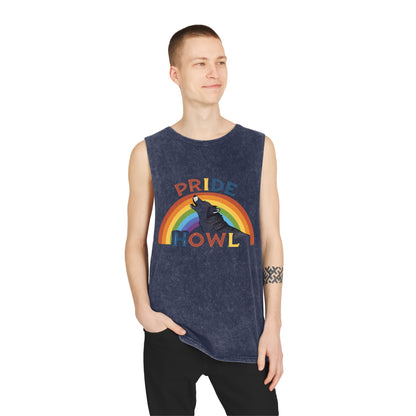 Pride Howl Stonewash Tank Top for Summer Celebrations