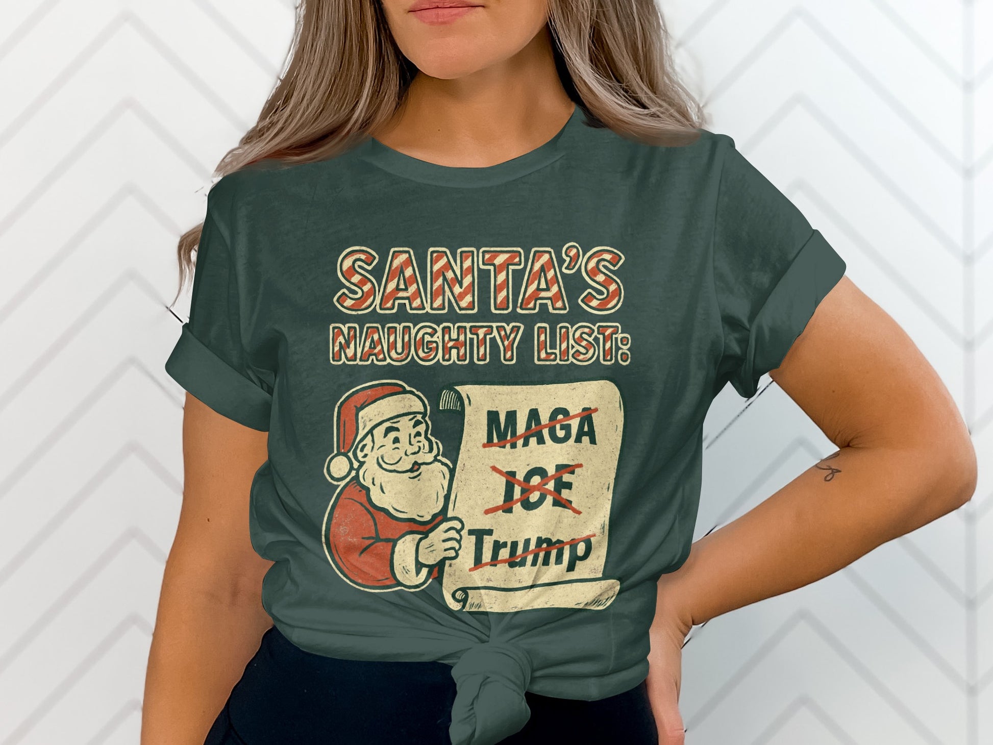 Santa's Naughty List Holiday Graphic Shirt