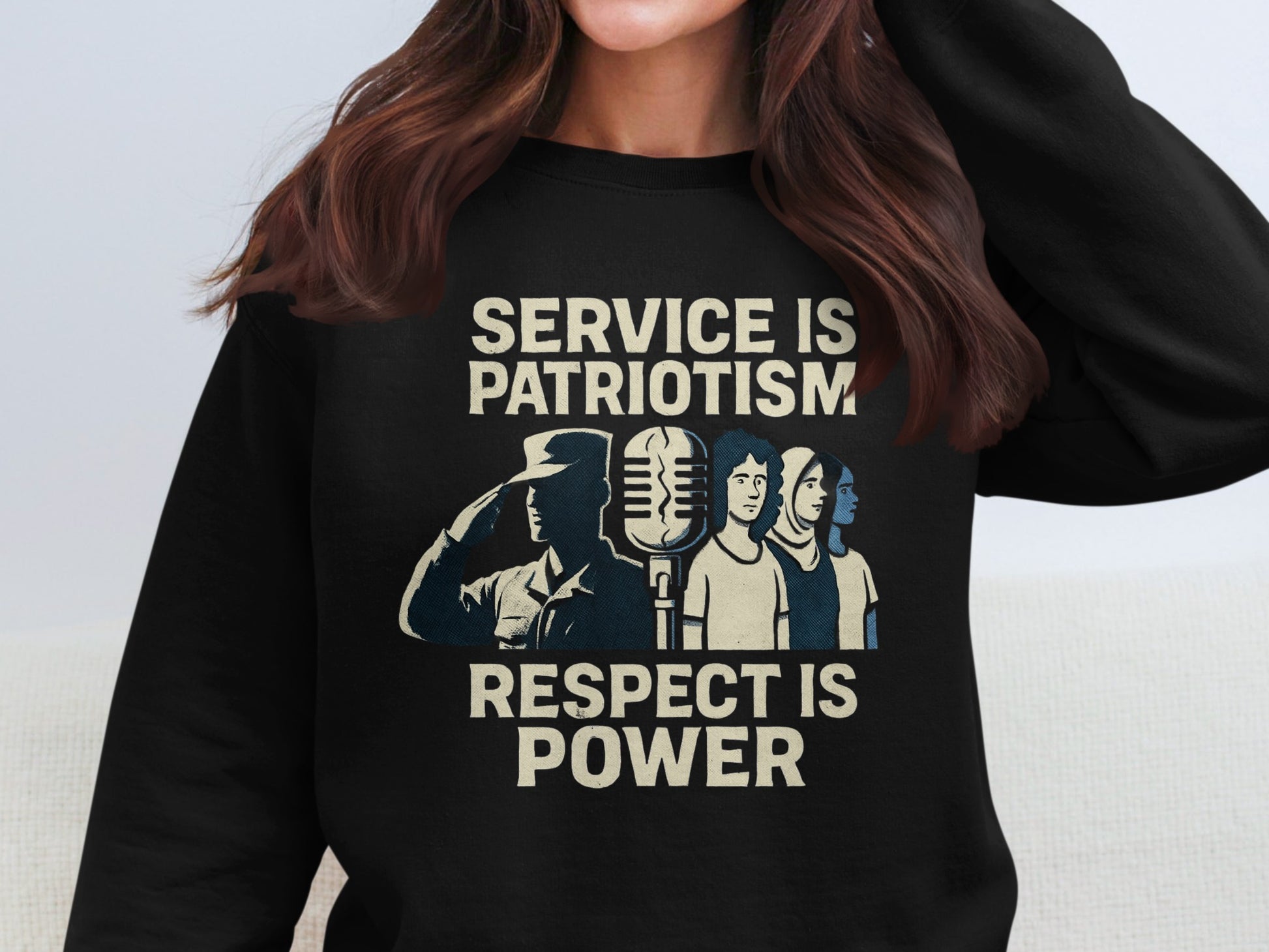 Service is Patriotism Respect is Power sweatshirt product