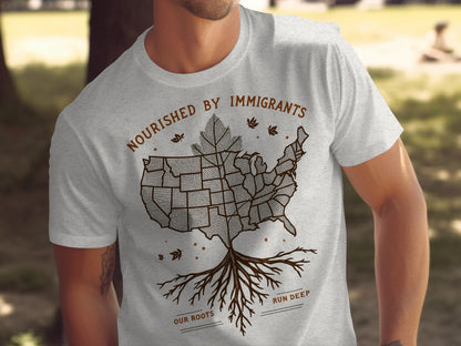 Nourished by Immigrants Our Roots Run Deep T-Shirt product
