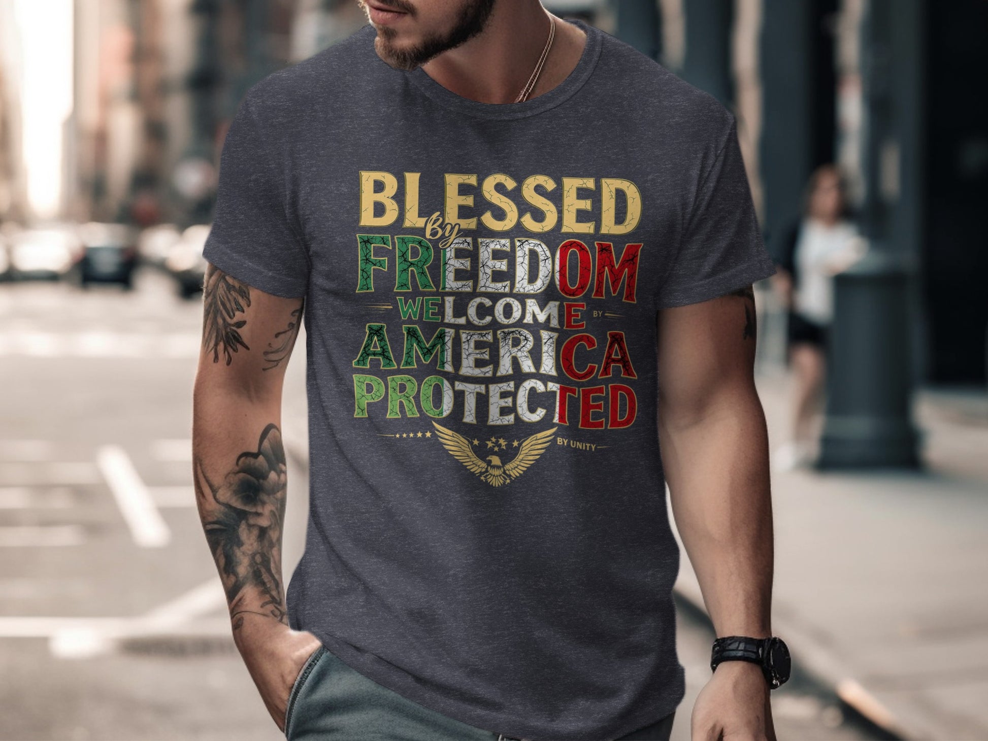 Blessed Freedom America Protected Unity T-shirt product