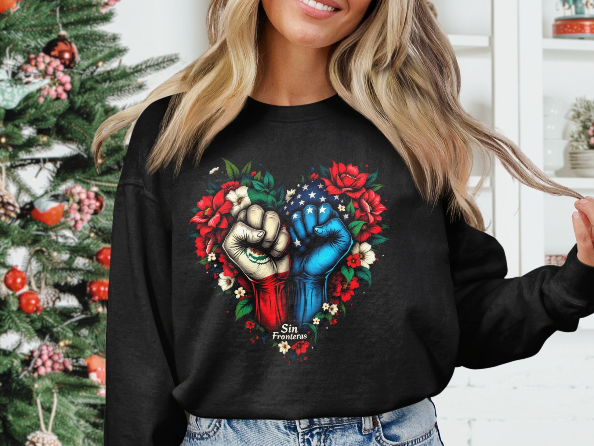 Artistic Fist Heart Design Graphic Unisex Sweatshirt Product