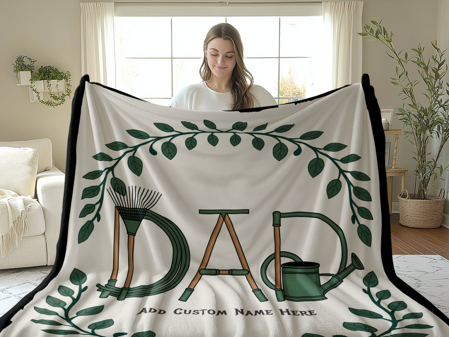 Personalized Garden Tools Dad Custom Name Blanket product type