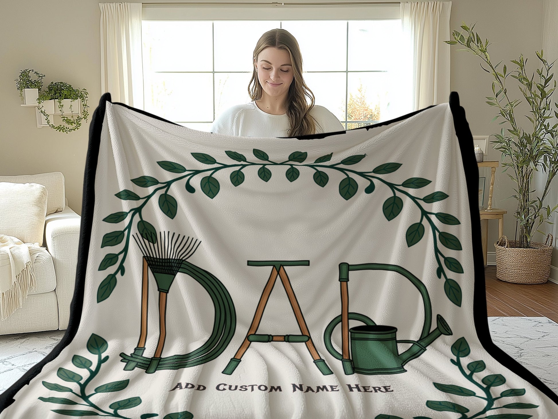 Personalized Garden Tools Dad Custom Name Blanket product type