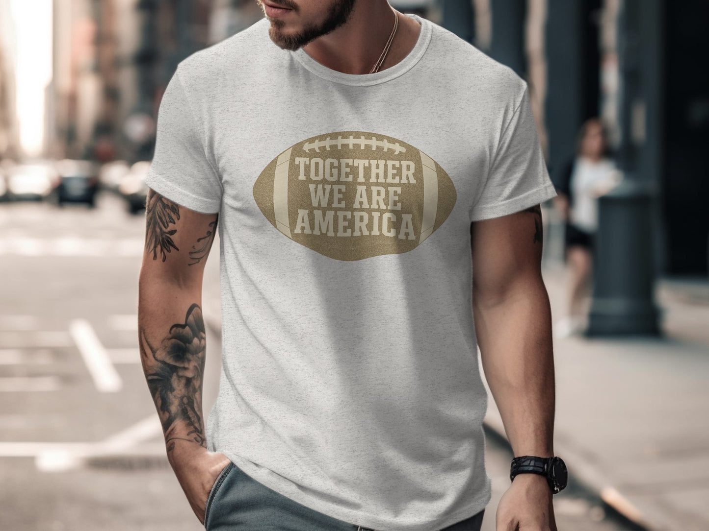 Together We Are America Football Graphic T-shirt