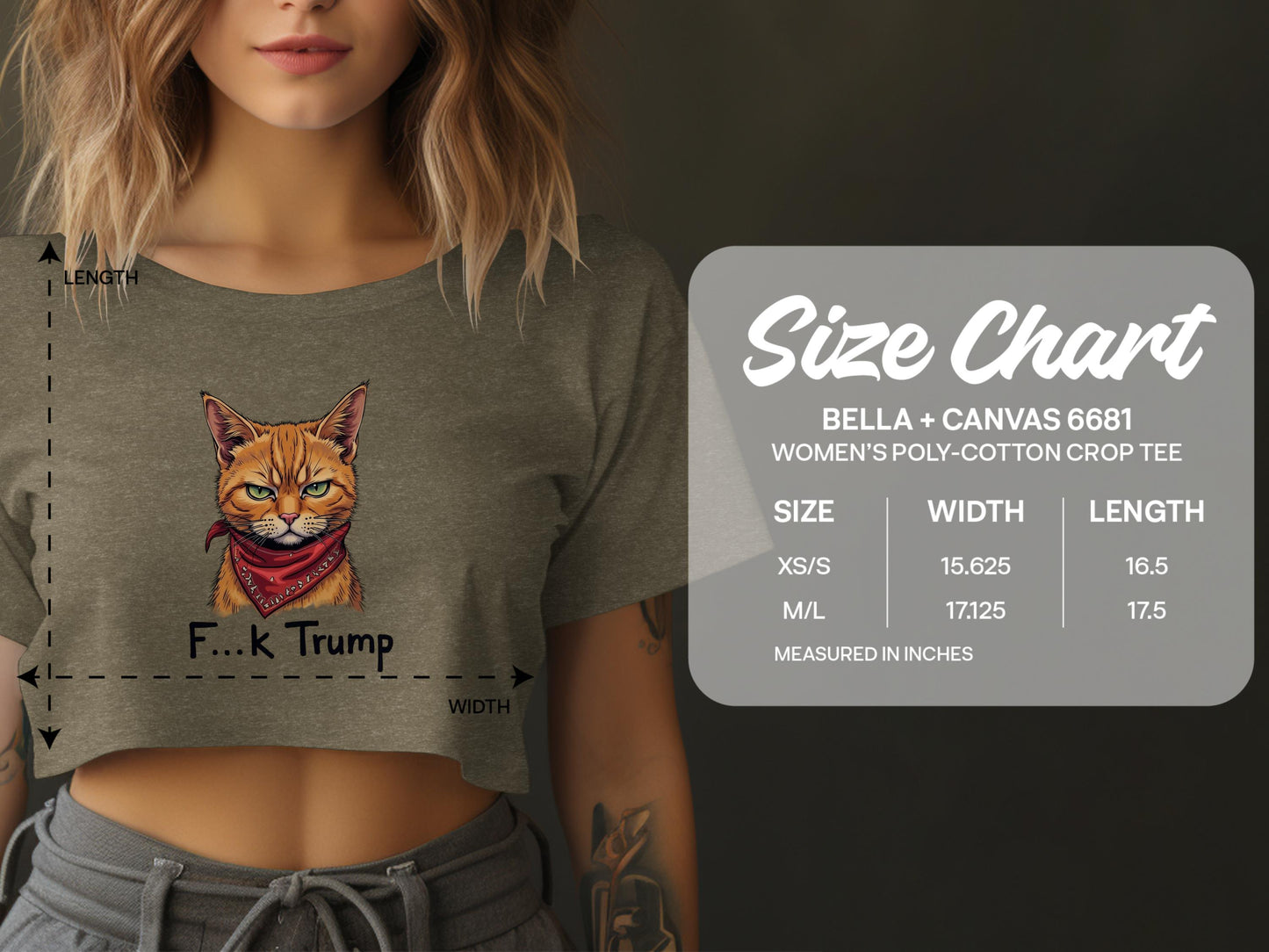 Cat with Bandana Printed Crop Tee clothing product