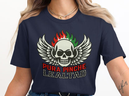 Pura Pinche Lealtad Skull Wings Graphic T-Shirt product