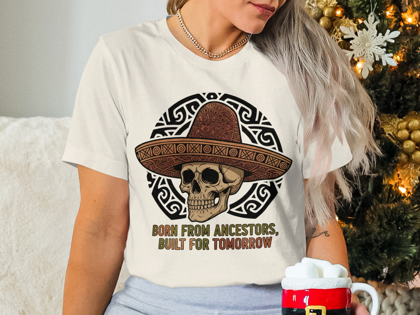 Born From Ancestors Built For Tomorrow skull shirt