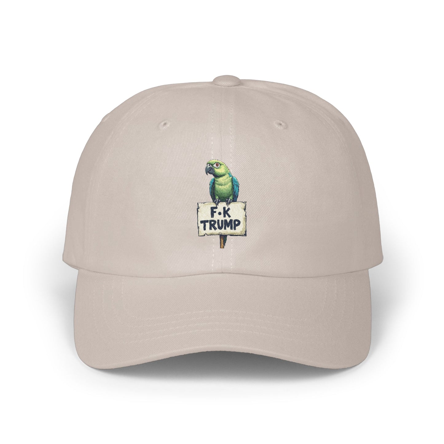 Parrot with F K Trump Text Embroidered Cap Hat product