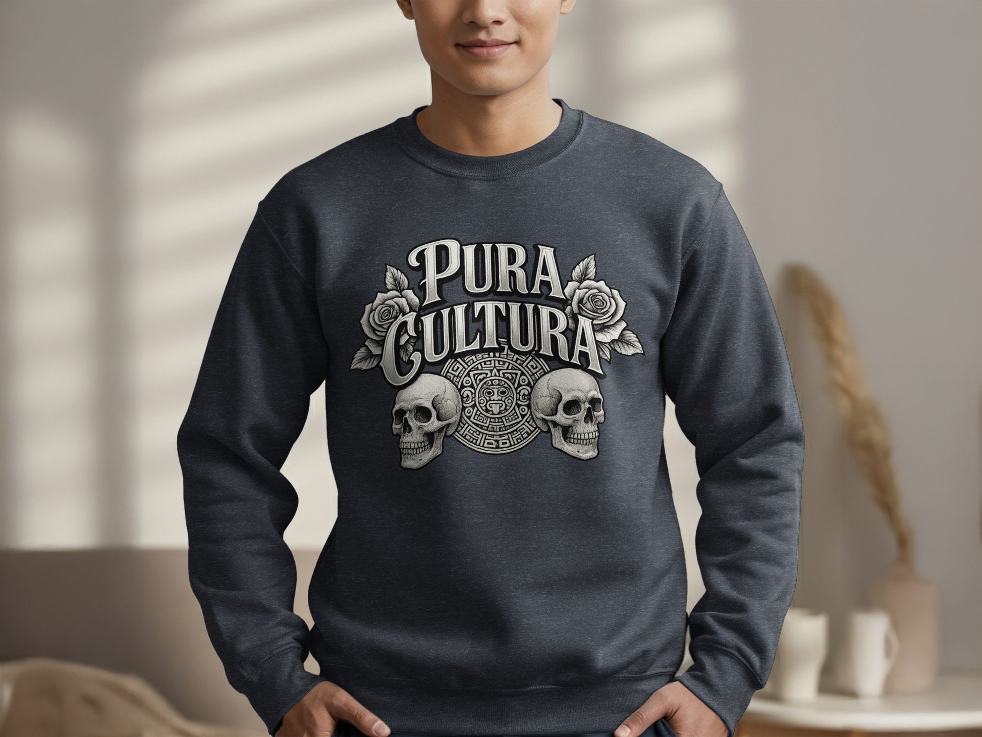 Pura Cultura Skull and Rose Design Sweatshirt product
