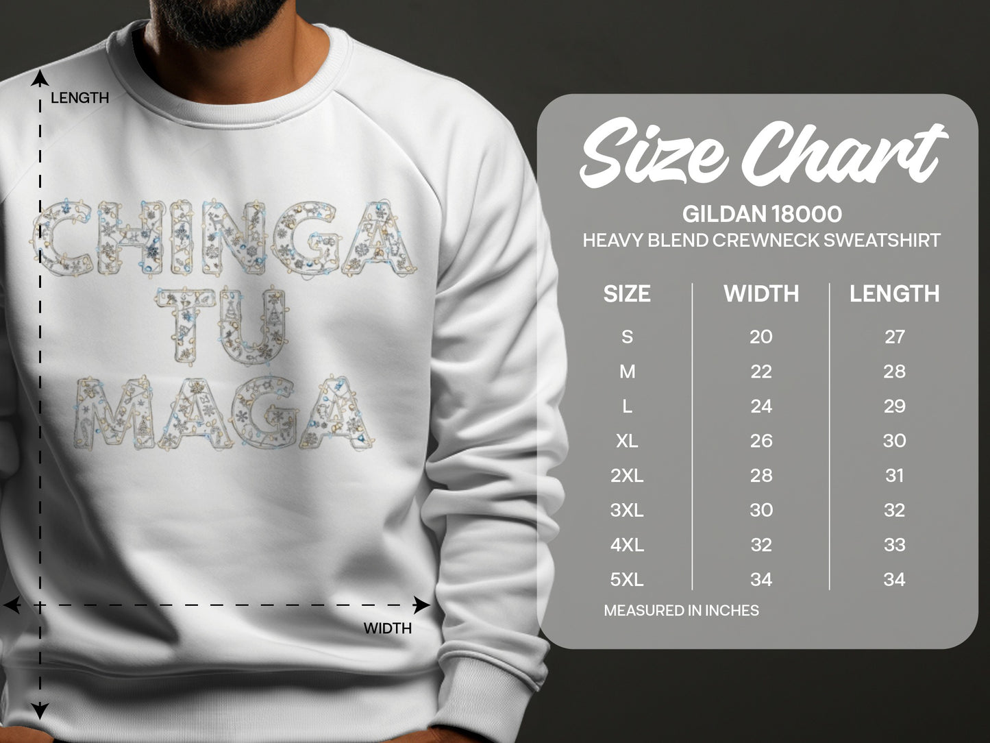 Chinga Tu Maga Design Heavy Blend Crewneck Sweatshirt