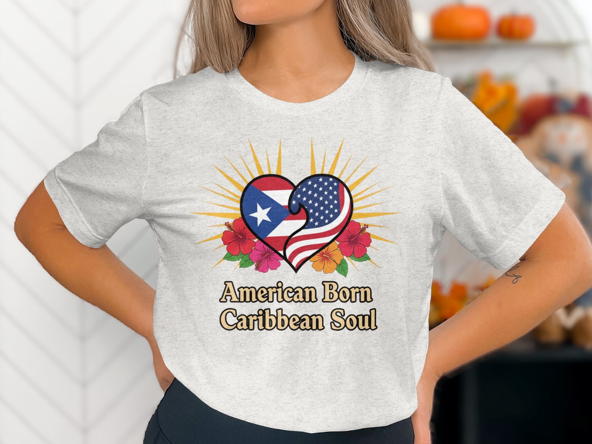 American Born Caribbean Soul Heart Graphic Tee