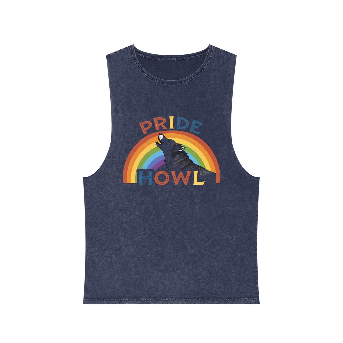 Pride Howl Stonewash Tank Top for Summer Celebrations