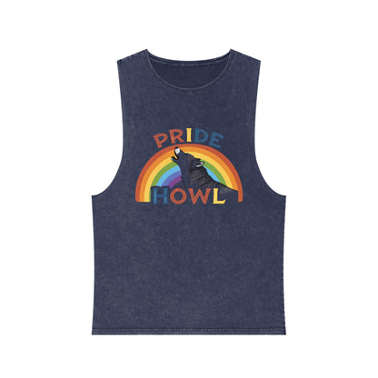 Pride Howl Stonewash Tank Top for Summer Celebrations