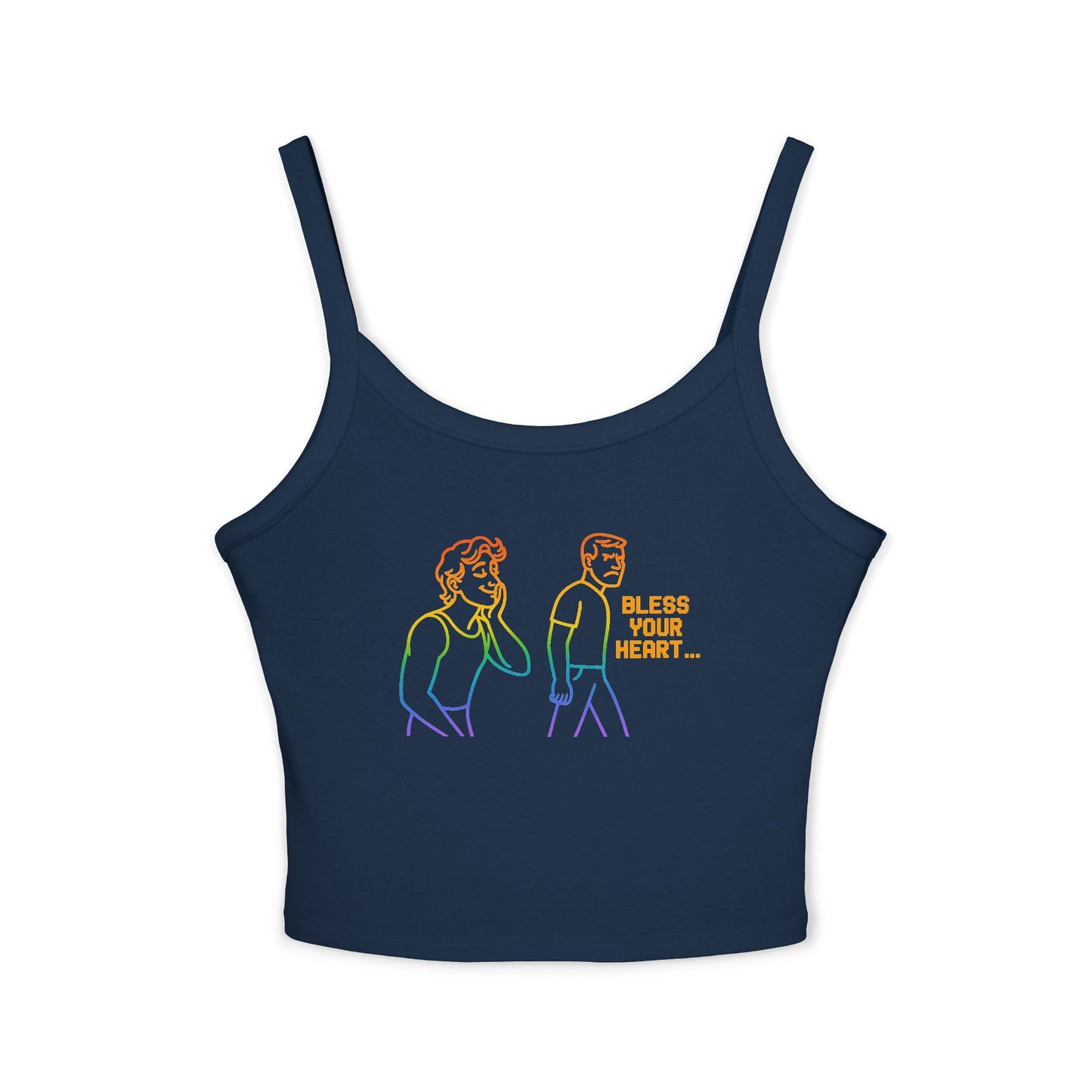 high quality pride Bless Your Heart Women's Spaghetti Strap Tank Top - Casual Summer Wear