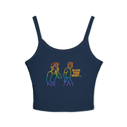 high quality pride Bless Your Heart Women's Spaghetti Strap Tank Top - Casual Summer Wear