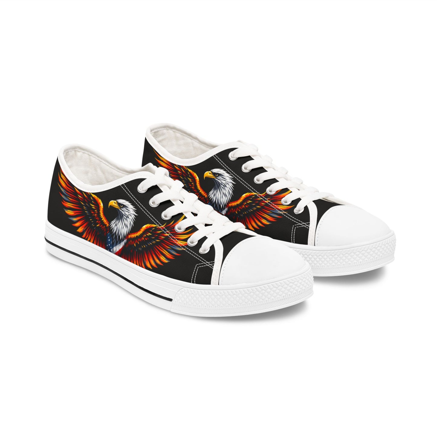Bold Eagle Women's Low Top Sneakers, Casual Sneakers, Art Sneakers, Summer Footwear, Eagle Design Sneakers, Unique Women's Shoes