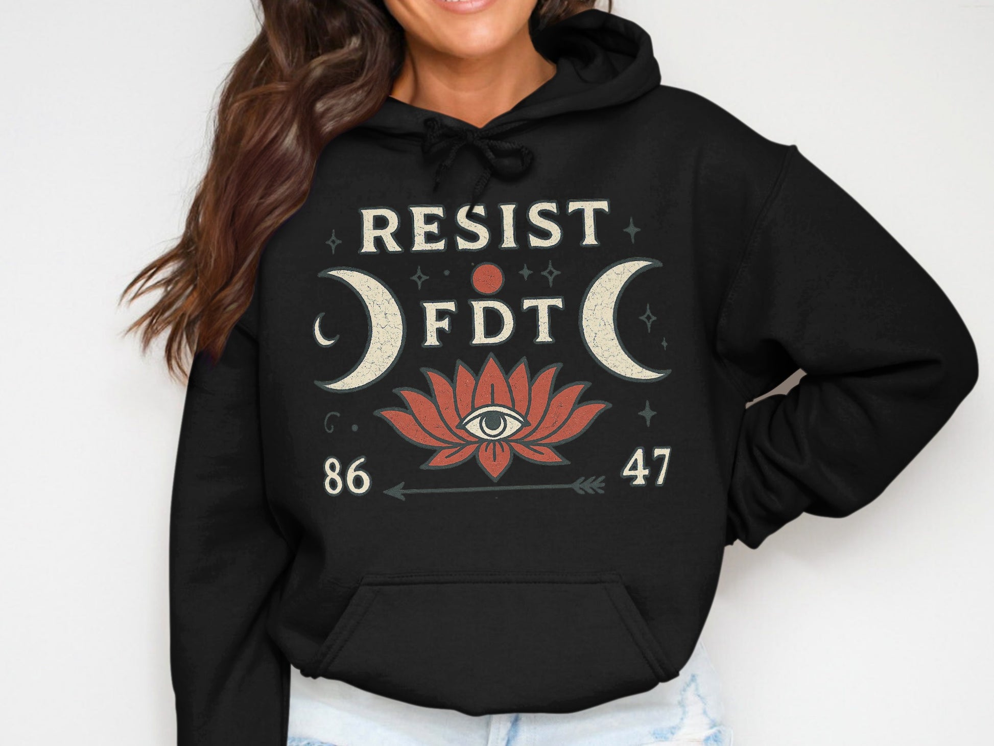 Resist FDT 86 47 Crescent Moon Lotus Hoodie product