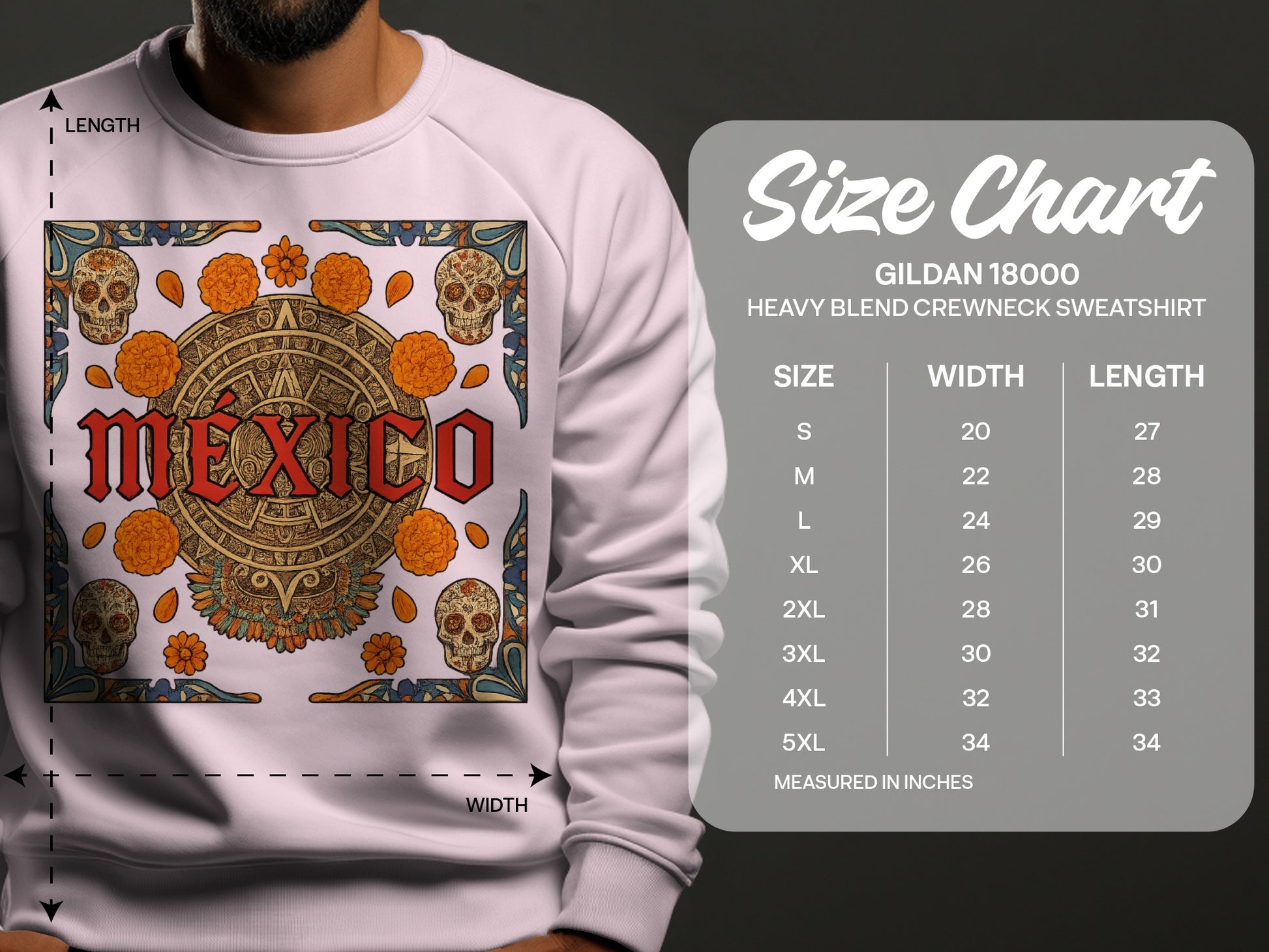 Mexico Skull and Aztec Design Sweatshirt