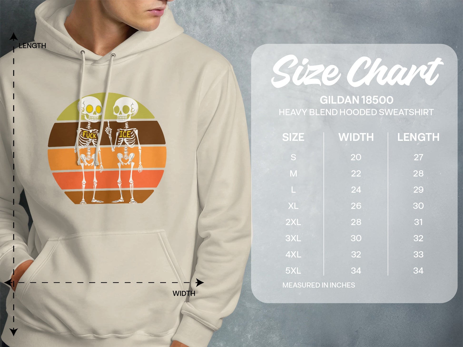 Vintage Skeletons Graphic Design Hooded Sweatshirt product type